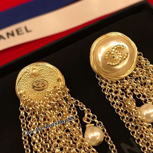 Chanel專櫃新款流蘇長款耳環 香奈兒流蘇穗穗耳釘 zgb1372